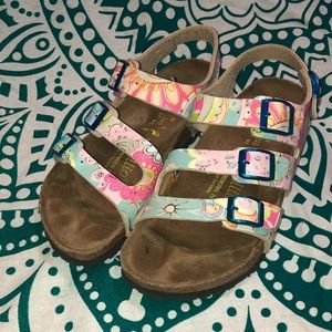 Papillio floral Birkenstocks size 7 EUC
